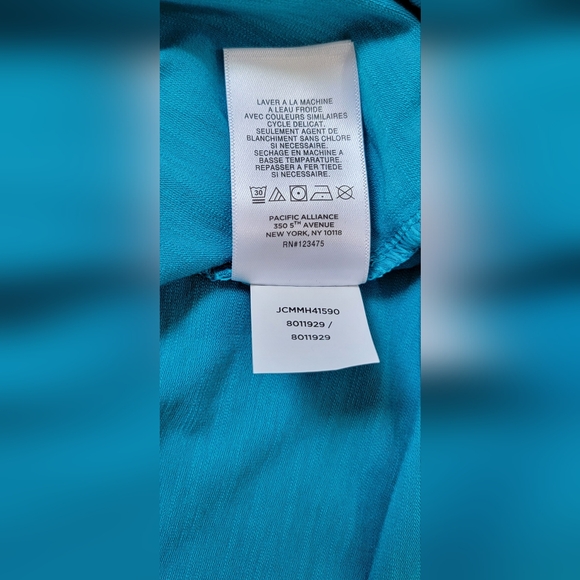 Jones New York Cold Sholder Tee Women's XL Blue w/Silver Accent Soft & Stretchy - Picture 11 of 11